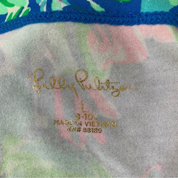 Lilly Pulitzer Floral Tropical A Line Dress Girls 8-10 Ruffle Sleeve Blue Beachy - Picture 4 of 10